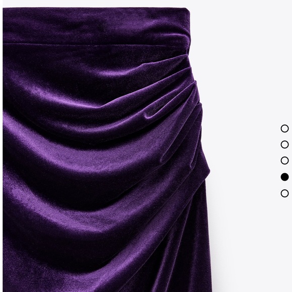 Zara 2 Piece Purple velvet jewel crop top and skirt set Size Large - Picture 8 of 9